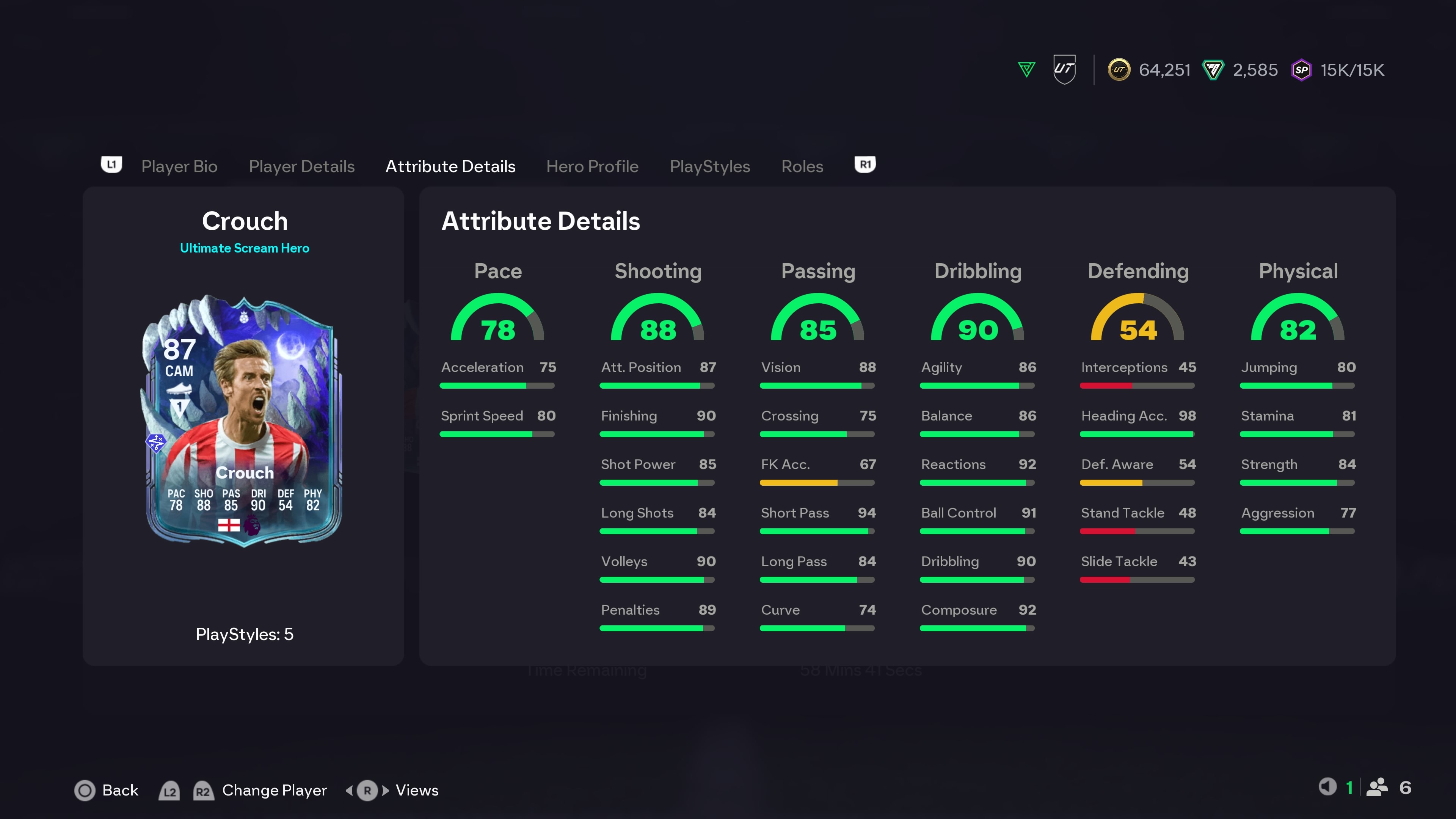 Peter Crouch gets a position change to CAM in Ultimate Scream