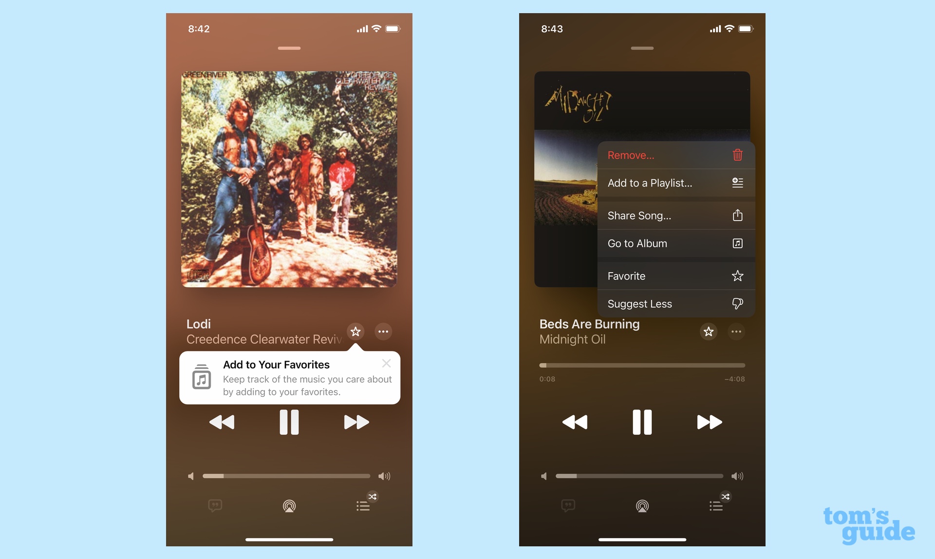 iOS 17.1 Musikfavoriten