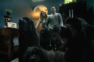 Mark and Emma with their Newfoundlands in Big Dog Britain