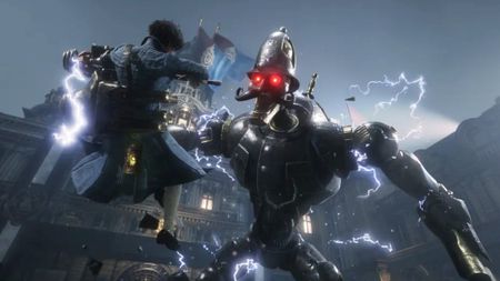 Lies of P screenshot showing the protagonist P fighting a boss