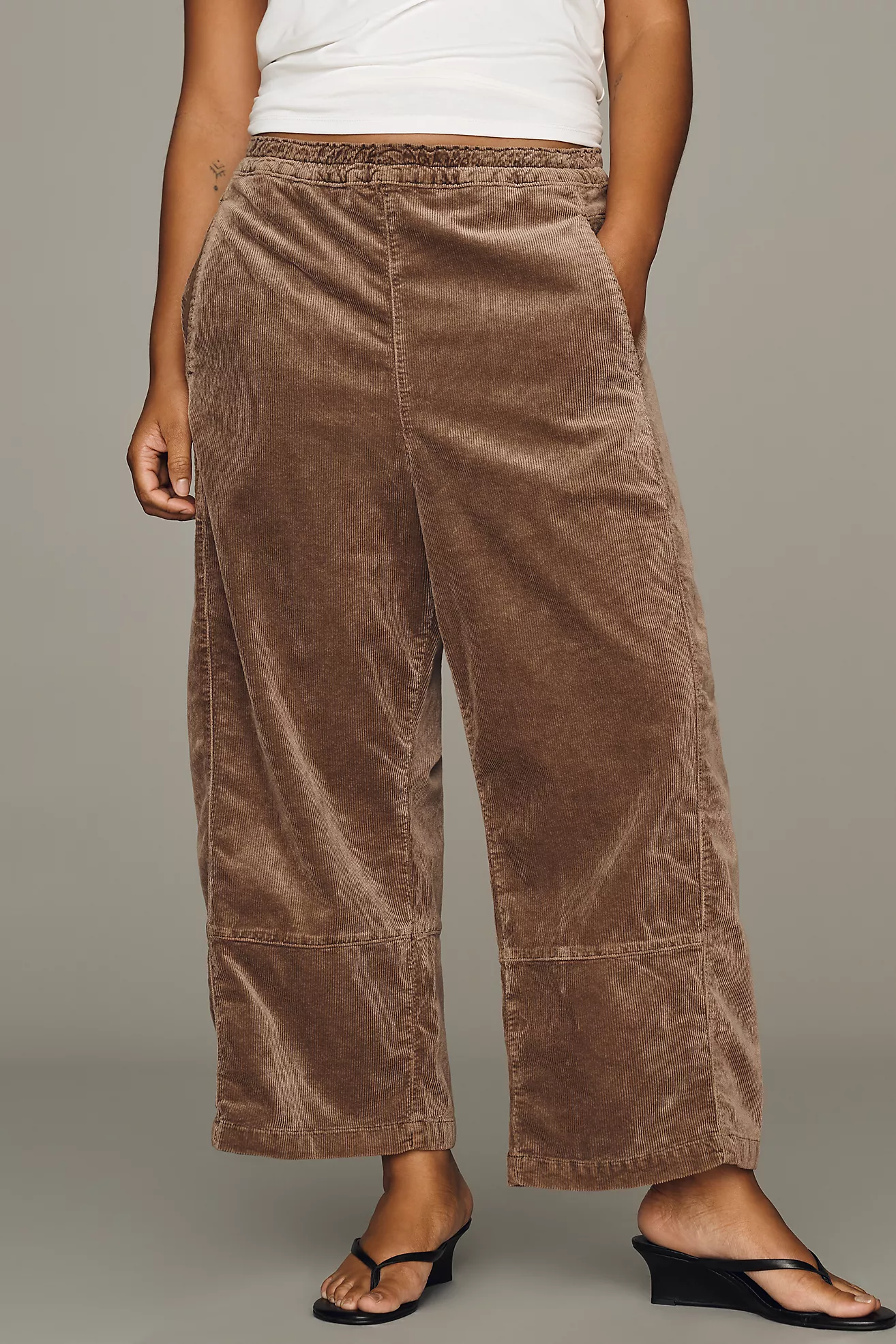 Pilcro Izzie Relaxed Corduroy Pull-On Barrel Pants