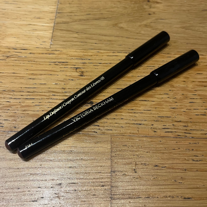 Two of the Victoria Beckham Lip Definer Precision Lip Pencils