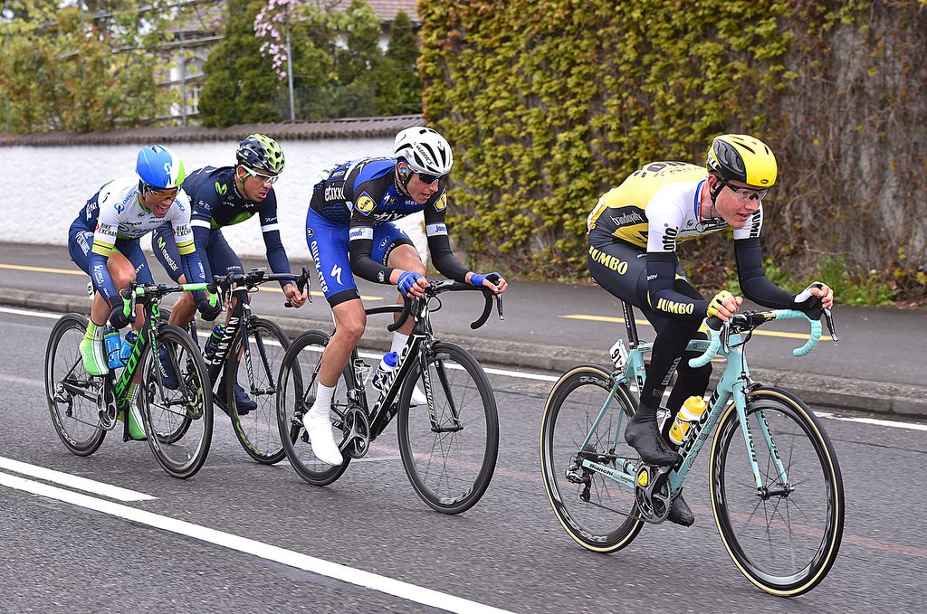 Wilco Kelderman driving the break late in the stage