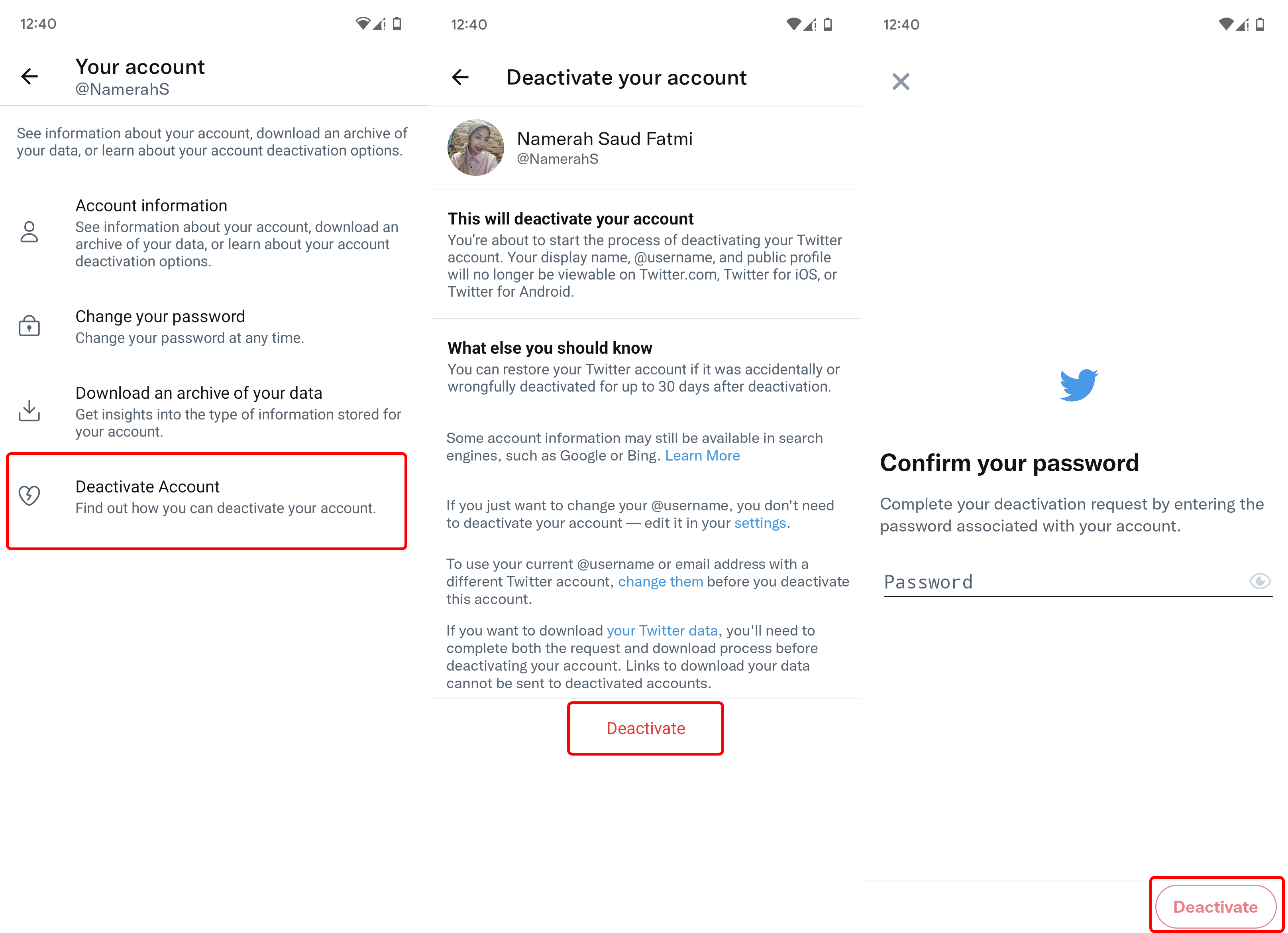 How to delete your Twitter account on Android