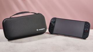 The Nintendo Switch 2 sitting side-by-side with the Snakebyte Starter Kit S2 case.