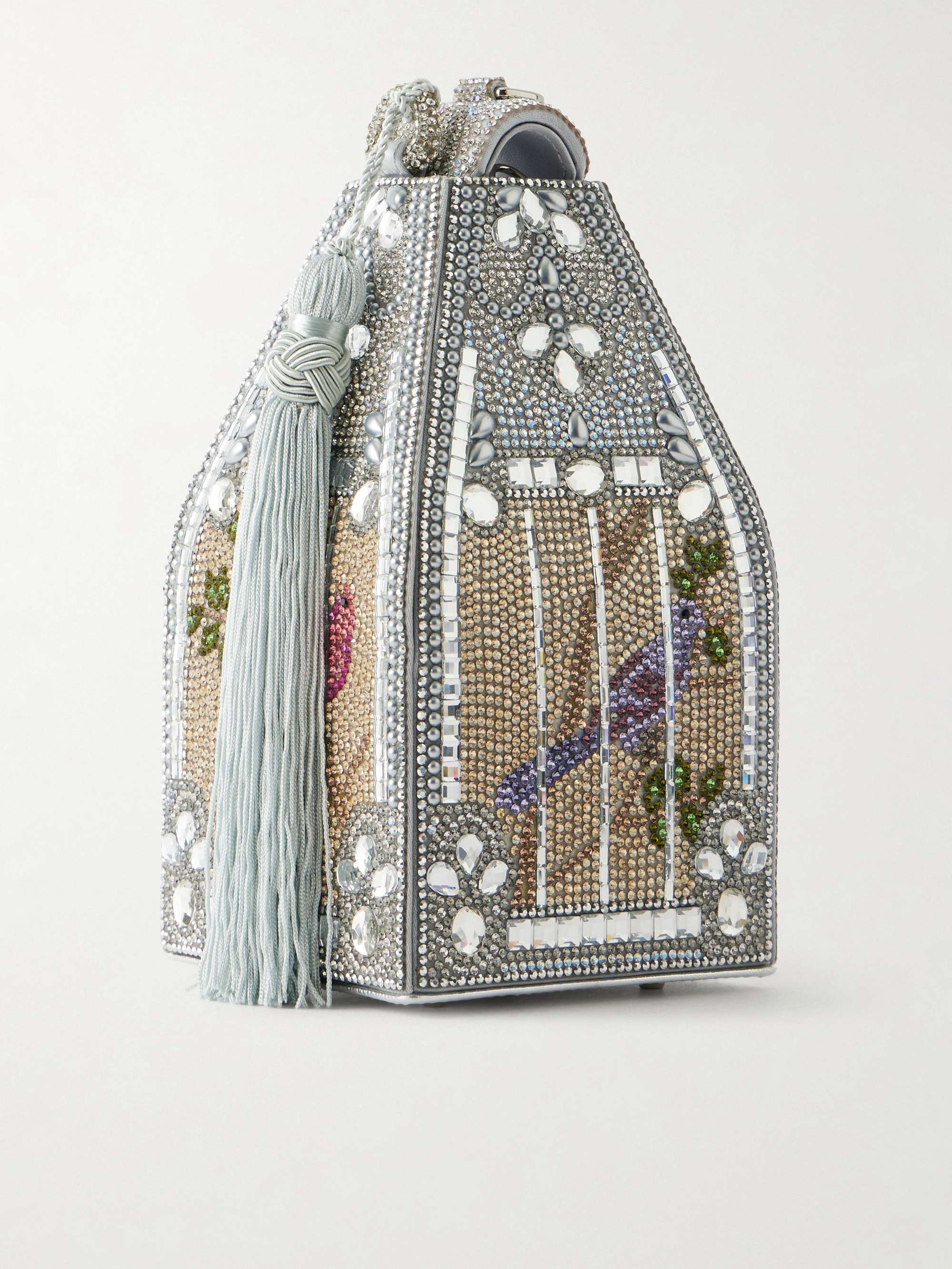 Landmark Crystal-Embellished Satin Clutch