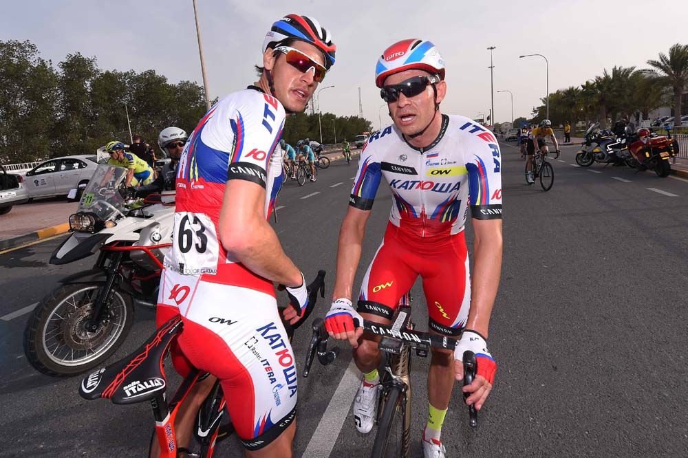 Alexander Kristoff and new lead out man Jacopo Guarnieri