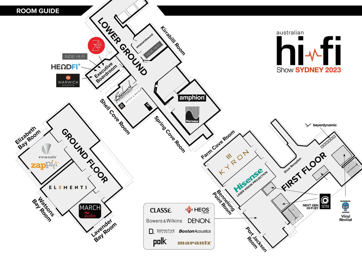 Final floorplans for the 2023 Australian Hi-Fi Show.