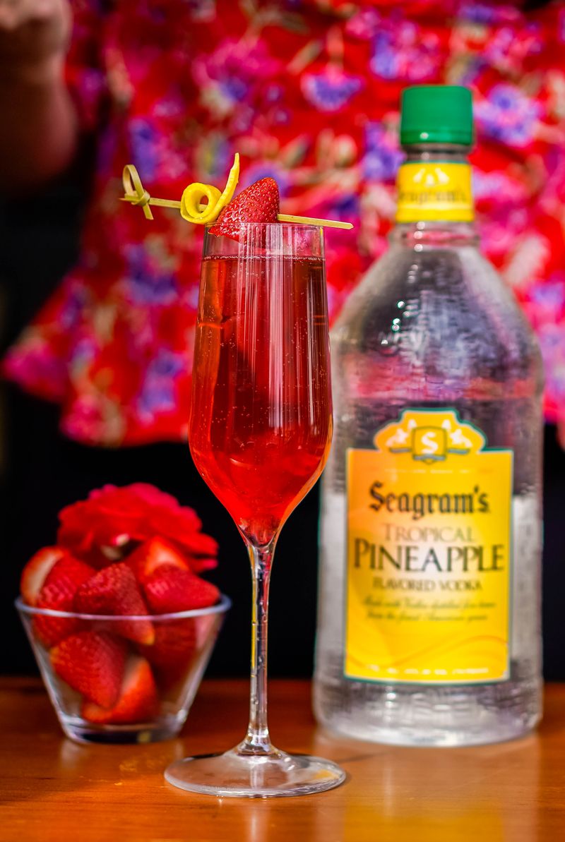 Brunchy Bubbly Berry Pineapple Mimosa cocktail