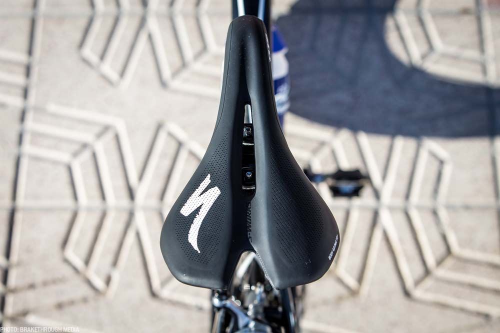 Martin's saddle has a deep groove for comfort