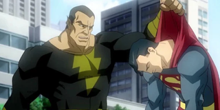 Black Adam with Superman in an animated movie