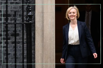 Liz Truss walking out of Number 10