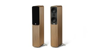 Q Acoustics 5040 floorstanding speakers on a white background