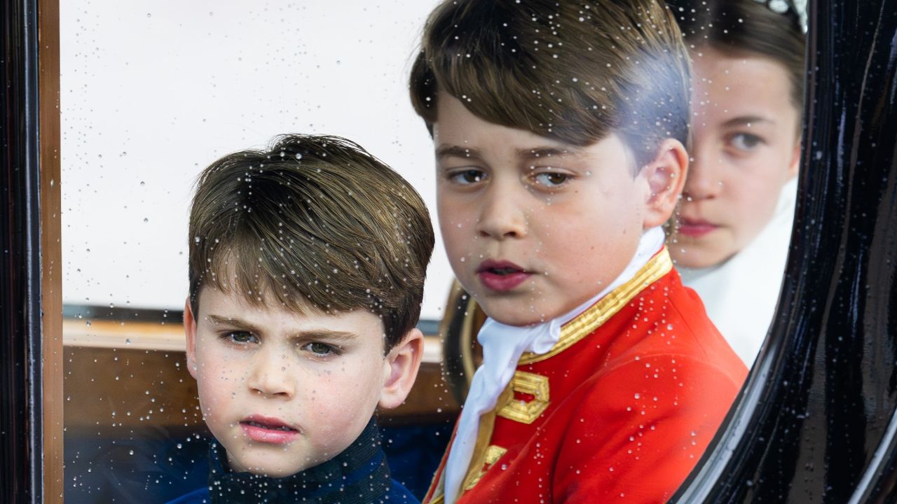 Prince George, Princess Charlotte, and Prince Louis at the Coronation