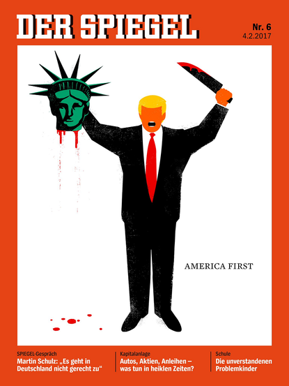 A Der Spiegel cover depicting President Trump beheading Lady Liberty