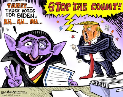 Political Cartoon U.S. Trump 2020 count