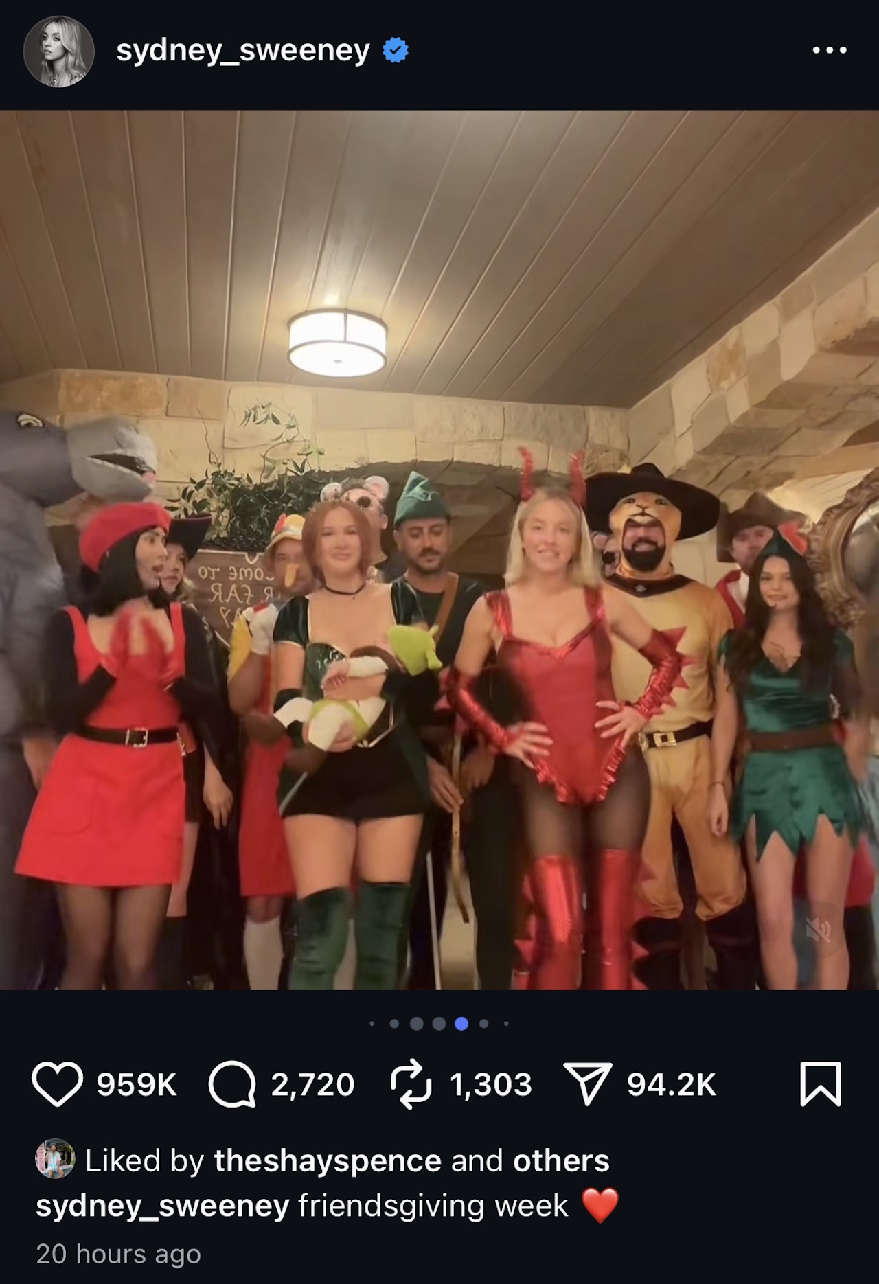 Sydney Sweeney and her friends dress up as Shrek characters.