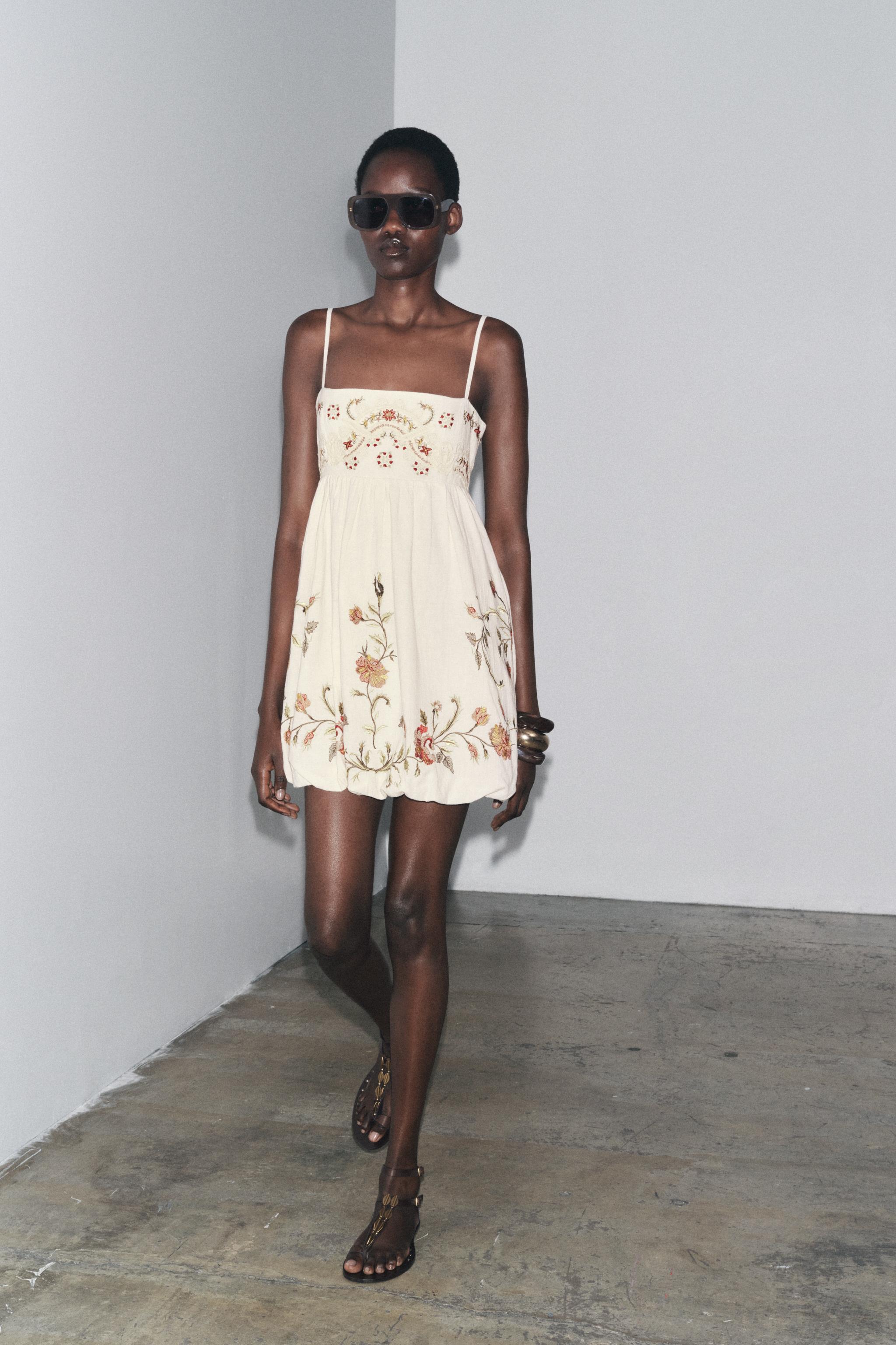 Zw Collection Floral Embroidered Short Dress