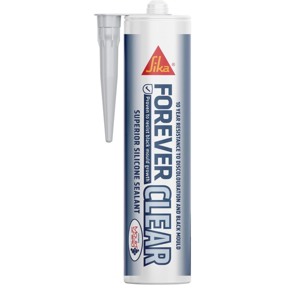 Everbuild Forever Clear Anti-Mould Silicone Sealant small cut out on white background