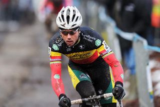 Sven Nys moves up through the field in Tervuren