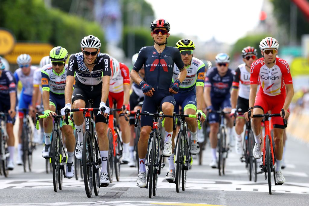 CHATEAUROUX FRANCE JULY 01 Michael Gogl of Austria and Team Qhubeka NextHash Micha Kwiatkowski of Poland and Team INEOS Grenadiers at arrival during the 108th Tour de France 2021 Stage 6 a 1606km stage from Tours to Chteauroux LeTour TDF2021 on July 01 2021 in Chateauroux France Photo by Tim de WaeleGetty Images