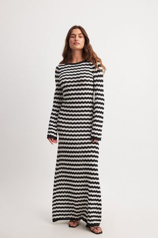 NA-KD, Deep Back Knitted Maxi Dress