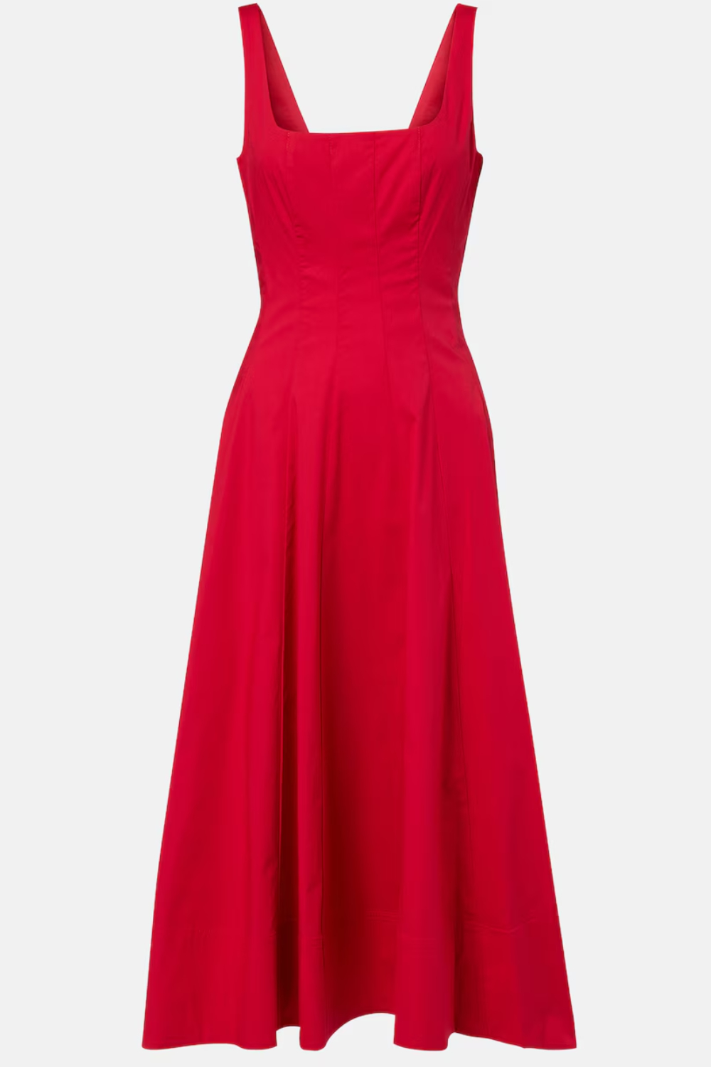 Staud Wells Cotton Poplin Midi Dress