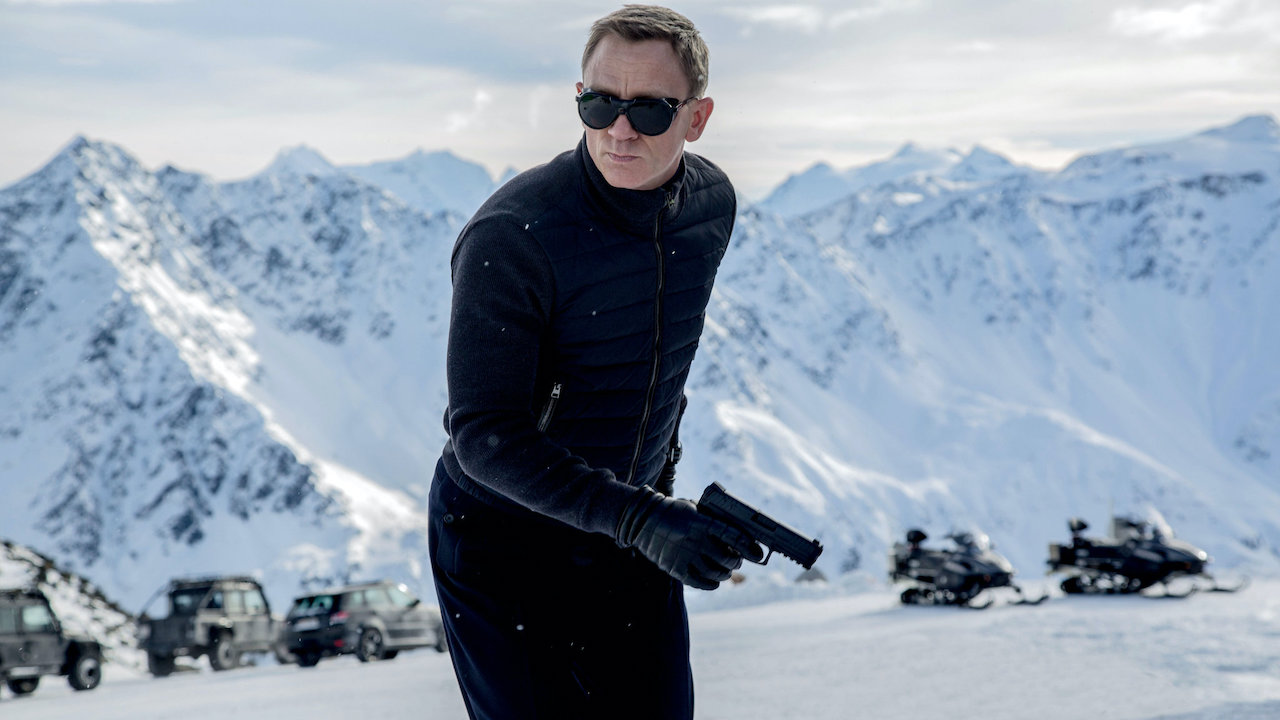 Daniel Craig's James Bond on snow-covered mountain in Spectre