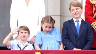 Prince George of Cambridge, Princess Charlotte of Cambridge and Prince Louis of Cambridge during Trooping The Colour