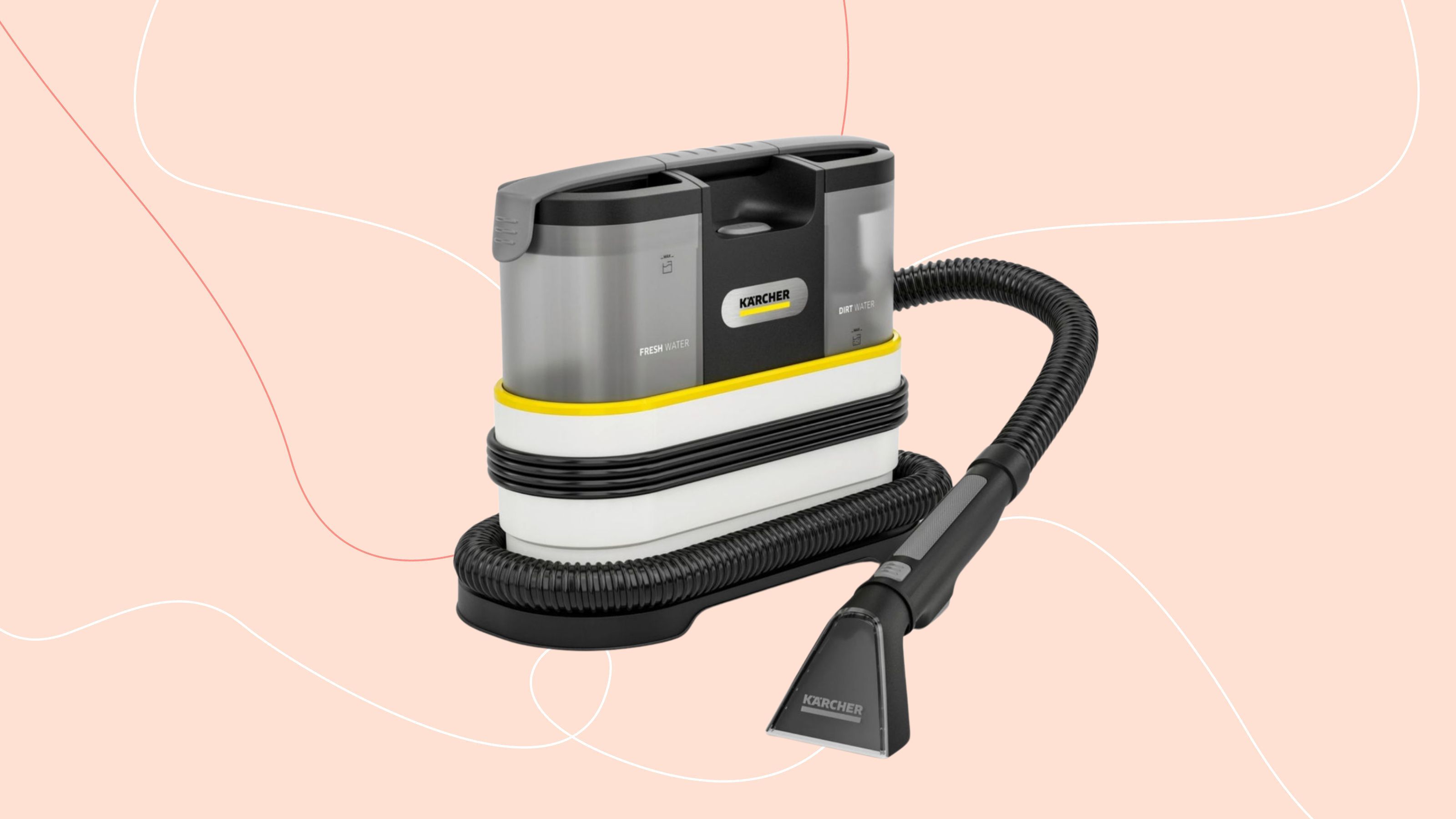 Kärcher SE 2 Spot Care Spot Cleaner on a pink background