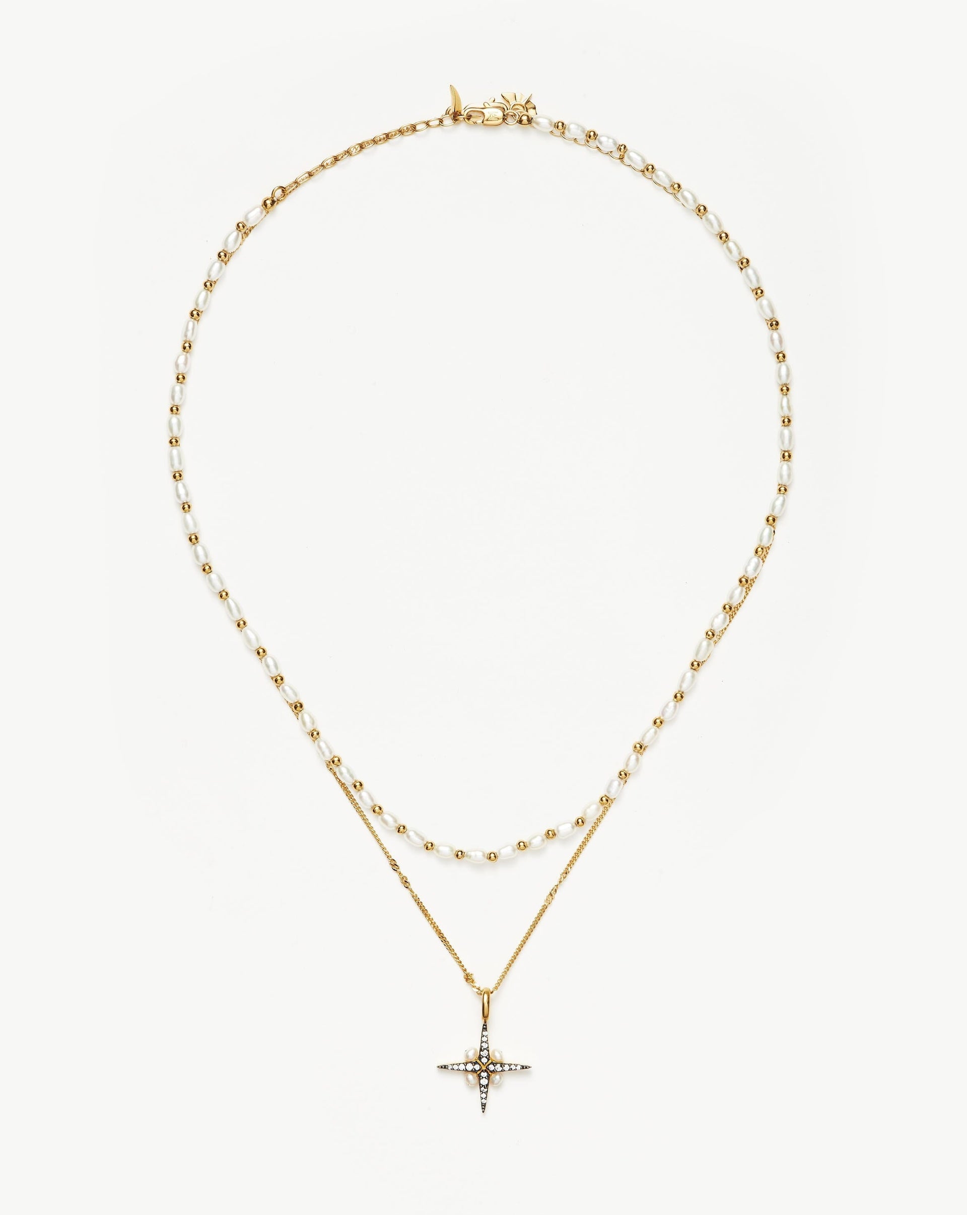 Harris Reed North Star Necklace Set - 18ct Gold Vermeil/pearl