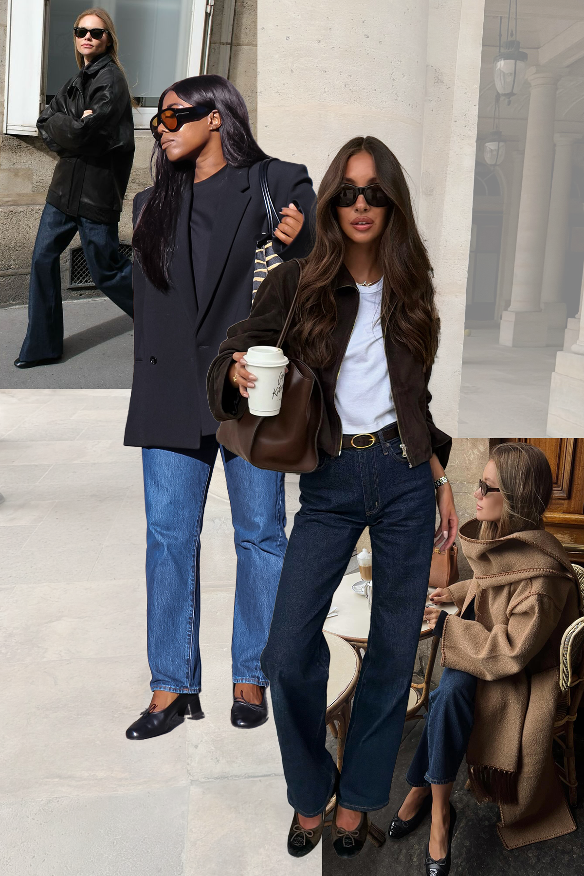 @clairerose, @_loissterling, @fakerstrom and @lovisabarkman wearing indigo Toteme jeans