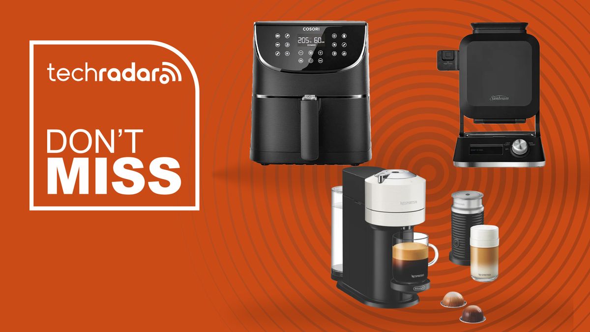 Cosori 5.5L, waffle maker and vertuo next on orange deals hero