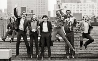 The E Street Band on the roof of the Power Station, March 1980