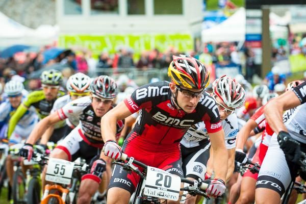 Moritz Milatz (BMC) upon starting the Val d'Isere World Cup