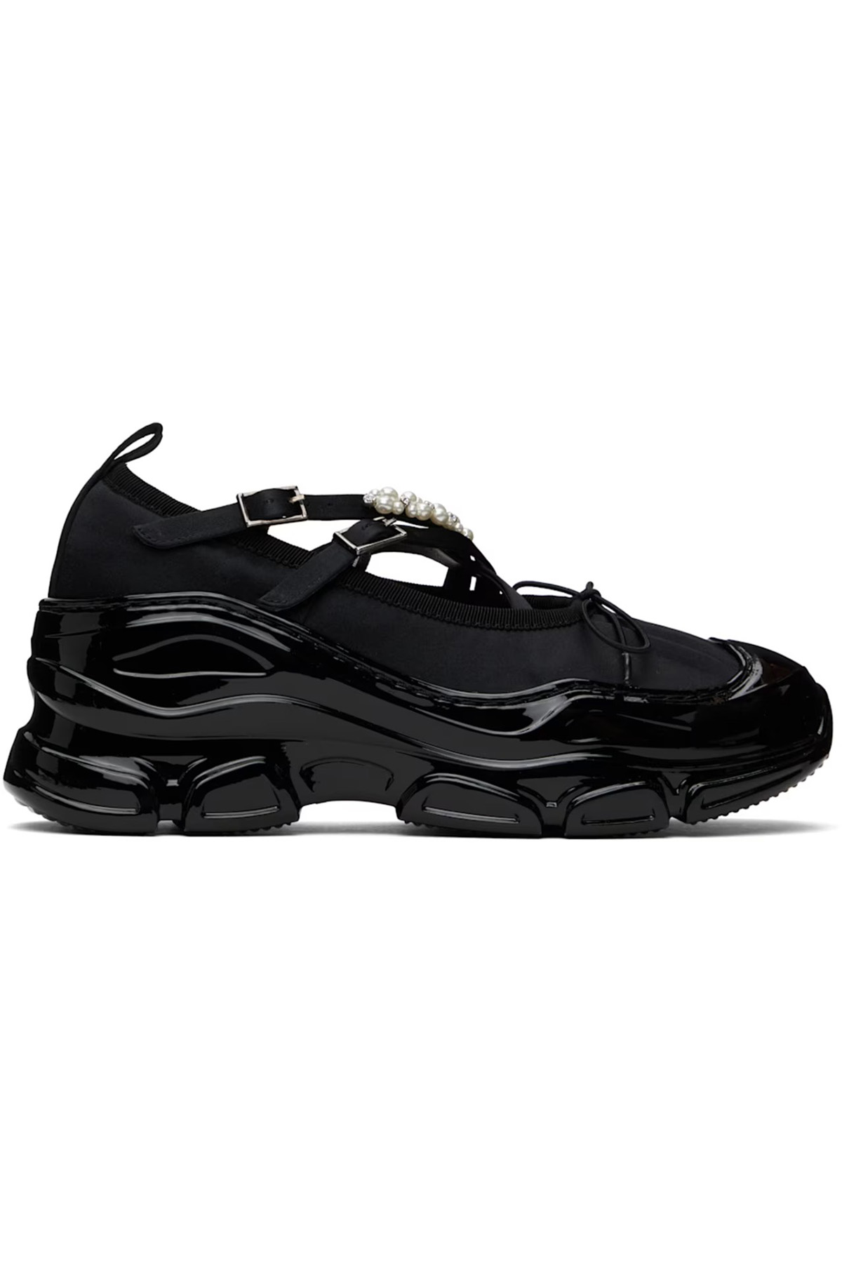 Black Beaded Tracker Ballerina Sneakers