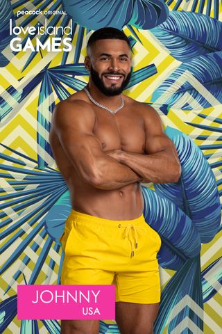 Johnny in a cast portrait for Love Island Games