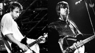 R.E.M. guitarist Peter Buck plays a Rickenbacker 360 (left) and The Smiths guitarist Johnny Matt play a Rickenbacker 370