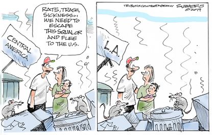 Editorial Cartoon U.S. Immigration Central America Los Angeles