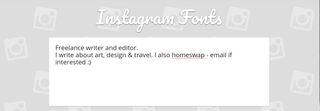 Instagram Fonts text box