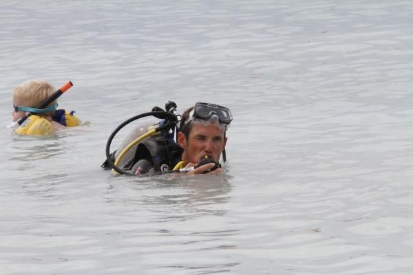 Something in the water. The Schleck brothers in Curacao.