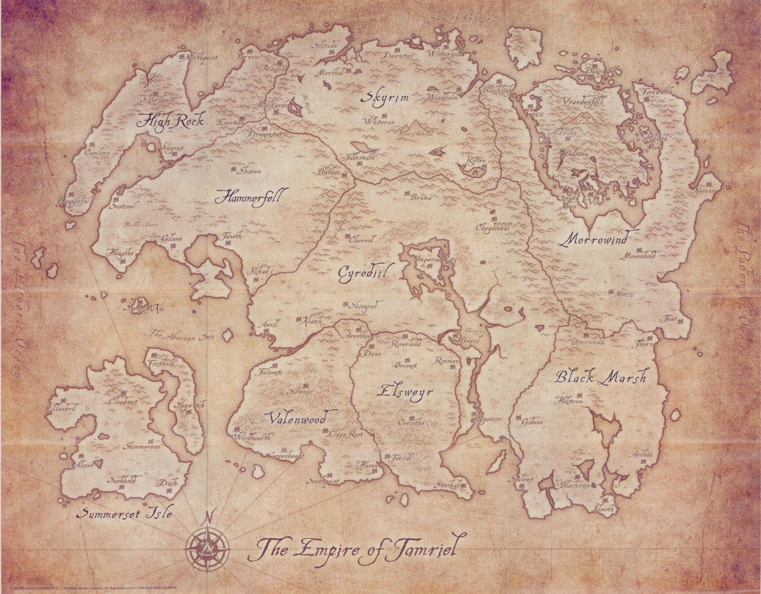 The Elder Scrolls map of Tamriel