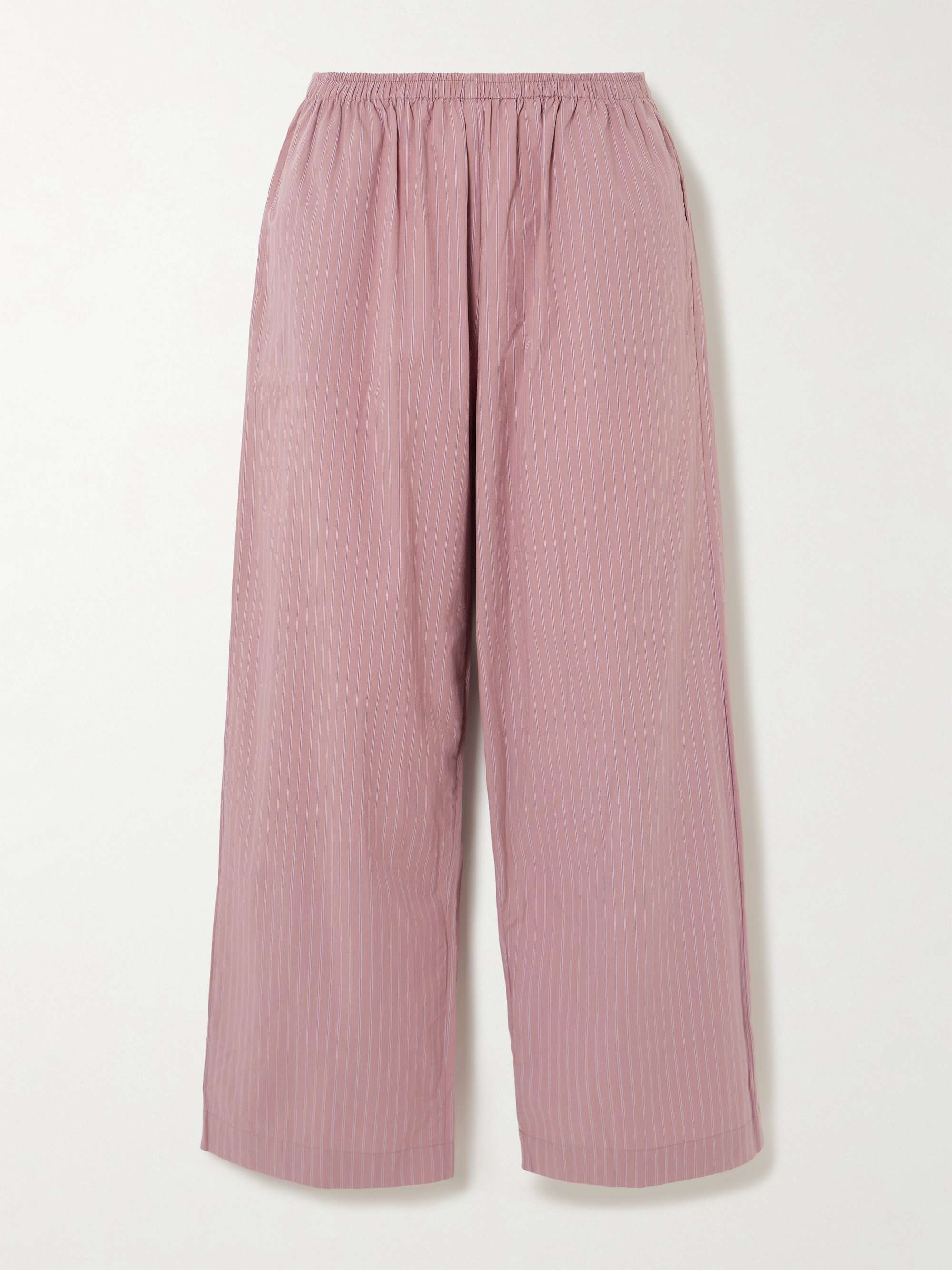 Ease Striped Organic Cotton-Poplin Pajama Pants