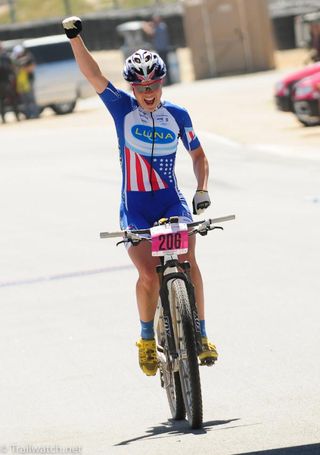 Georgia Gould (Luna) wins the women's cross country race at the Sea Otter Classic