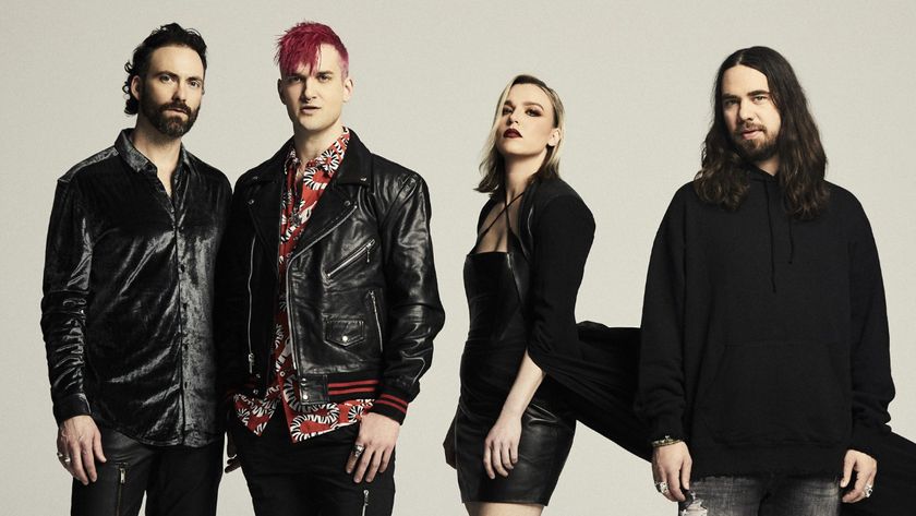 Halestorm shot against a white background