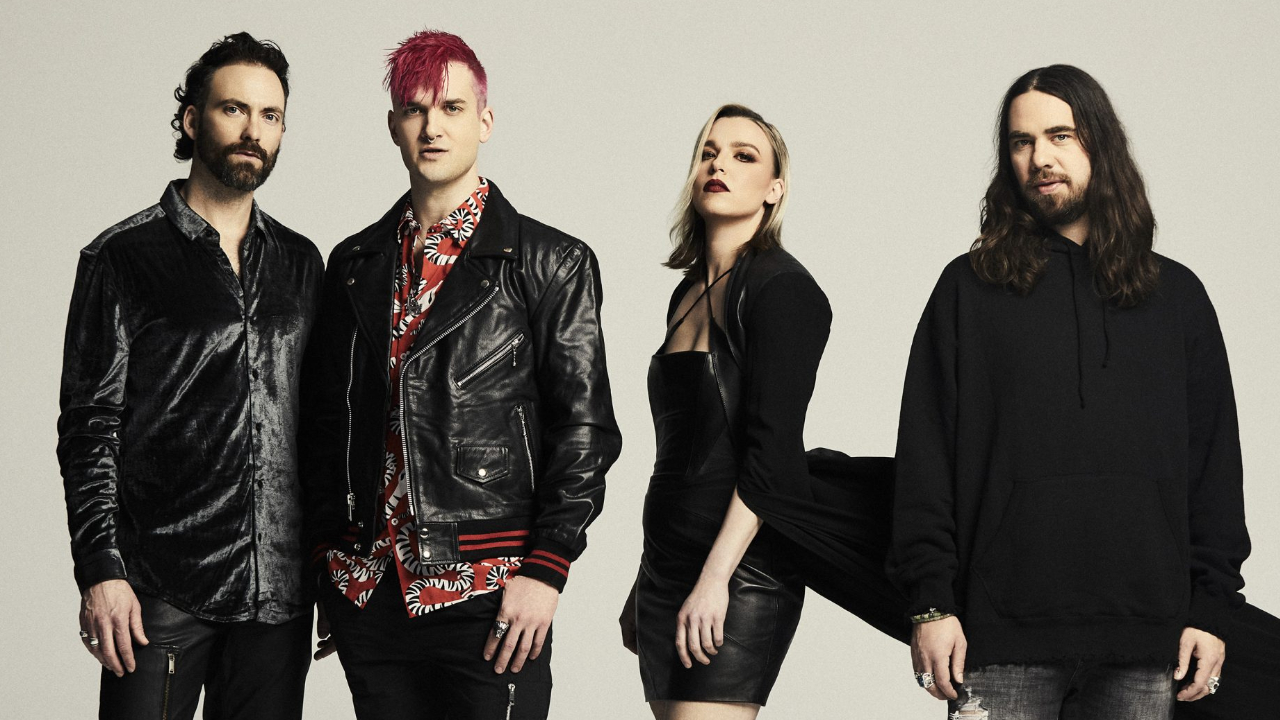 Halestorm shot against a white background