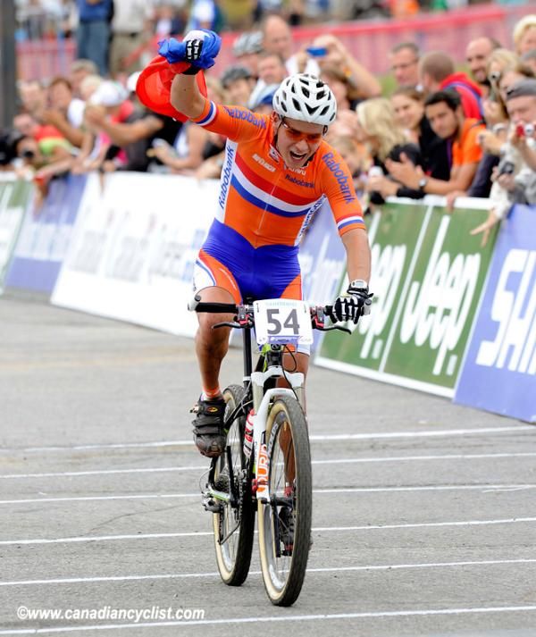 Michiel Van Der Heijden (Netherlands) wins the junior men's cross country race at the world championships.