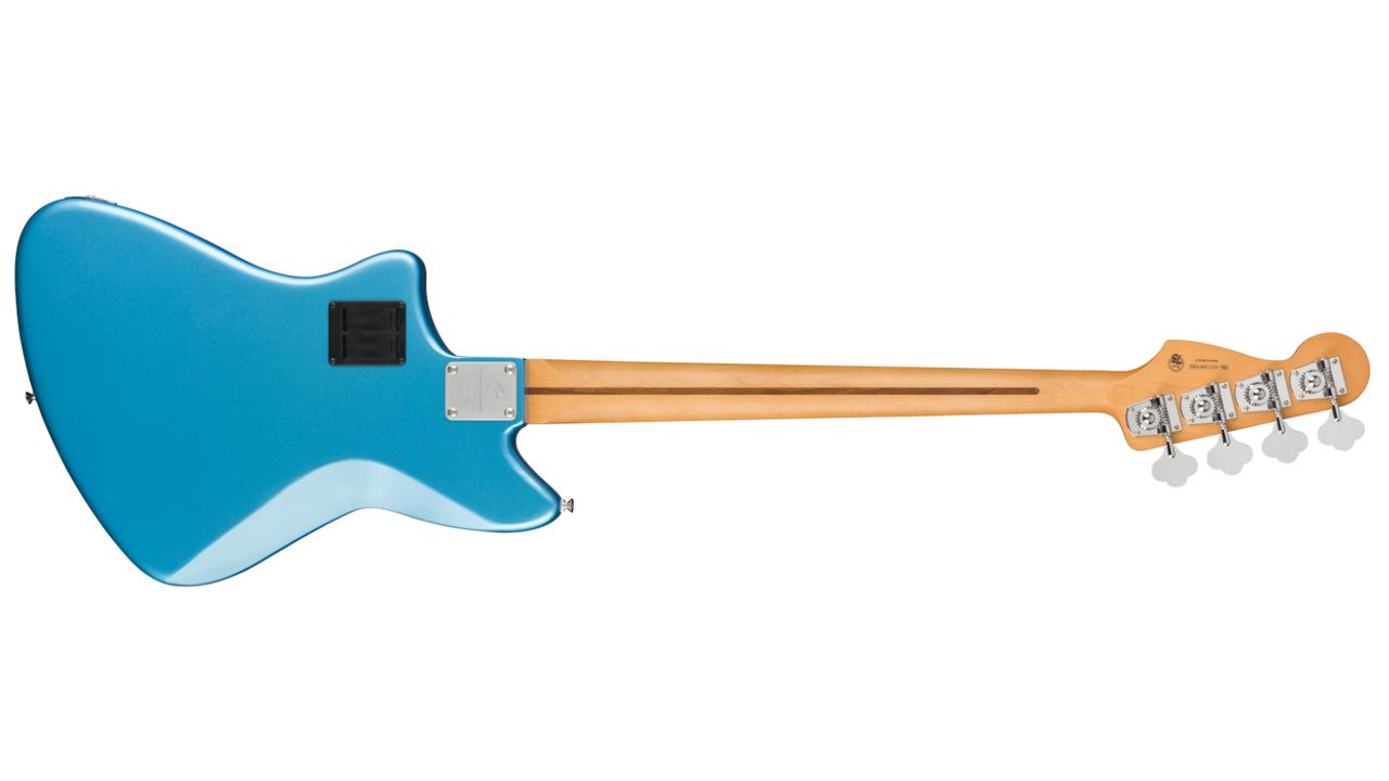 Fender Player Pus Meteora Bass in Opal Spark finish