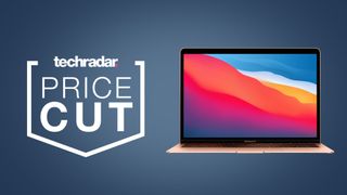 MacBook Air M1 deal header blue background