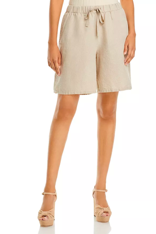 Best Linen Shorts 2023 | Eileen Fisher Organic Linen Mid Thigh Shorts